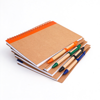 Carnet à spirale personnalisé en papier kraft, format A5/B6, avec couverture modulable, écologique, et stylo inclus – Papeterie