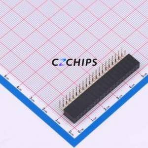 HC-PM254-8.5H-2x20PW Pin Socket Bent Lead Through Hole,P=2.54mm Connector 2x20P 2.54mm 2.54mm Square Hole - Product Image 1