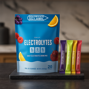 Assortiment de poudres électrolytiques pour boissons, mélange de poudre d'hydratation OEM, supplément d'électrolytes, sachets végétaliens de poudre d'électrolytes - Product Image 2