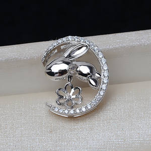 Pendentif Lapin du Zodiaque en Argent S925, Accessoires DIY, Collier avec Base Vide pour Perle de 7-8 mm et Cheveux de Fœtus, Incrustation 3247 - Product Image 3