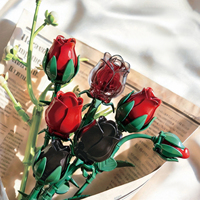 Ensemble de blocs de construction DIY pour bouquet de fleurs, roses, tournesols, tulipes, fleurs en briques, décoration de la maison, cadeau, jouet, vente en gros, jouets pour enfants 26111-26274