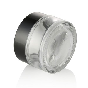Pot en verre transparent avec couvercle noir de 20ml, 5g, 10g, 15g, 20g, 30g, 50g, 100g, 200g, pot de crème cosmétique à large ouverture, prêt à être expédié - Product Image 4