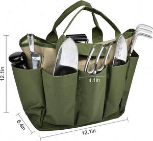 Free Sample Tote With Pockets Canvas Heavy-duty Large Organizer Bag Carrier Gardening <b>Storage</b> Tote <b>Garden</b> Plant <b>Tool</b> bag - Product Image 3