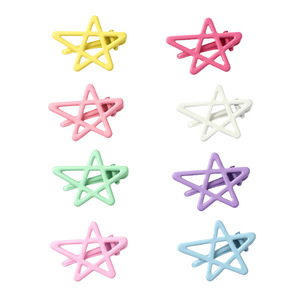 Pince à cheveux étoile 4,3 cm, pince bec de canard creuse en métal à cinq branches, usage quotidien, unisexe - Product Image 5