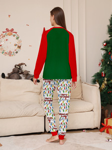 Pijamas de Natal para Família 2024, Roupa de Casa para Pais e Filhos, Casal, Criança, Cachorro, Pijamas de Cartoon com Monograma, Conjunto de 2 Peças - Product Image 4