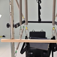 Reformer Pilates Premium avec tour Cadillac demi-taille, Reformer en érable massif avec tour en acier inoxydable, Reformer classique demi-trapecze