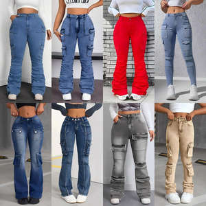 Jeans Skinny da <span class=keywords><strong>Donna</strong></span> all'Ingrosso, Jeans <span class=keywords><strong>Elasticizzati</strong></span> in Cotone, Vendita Calda, <span class=keywords><strong>Pantaloni</strong></span> da <span class=keywords><strong>Donna</strong></span> alla Moda, Jeans a Gamba Larga - Product Image 1