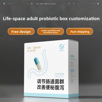 Caja de Regalo Personalizada, Plegable, Desechable, Reciclable y Biodegradable, con Diseño Retro y Ecológico para Suplementos Probióticos para Adultos