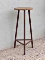 Tabouret de bar vintage en bois d'orme du Nord, artisanat unique, rustique, fait main, usage commercial, bar à domicile, hôtel, salle à manger, contemporain