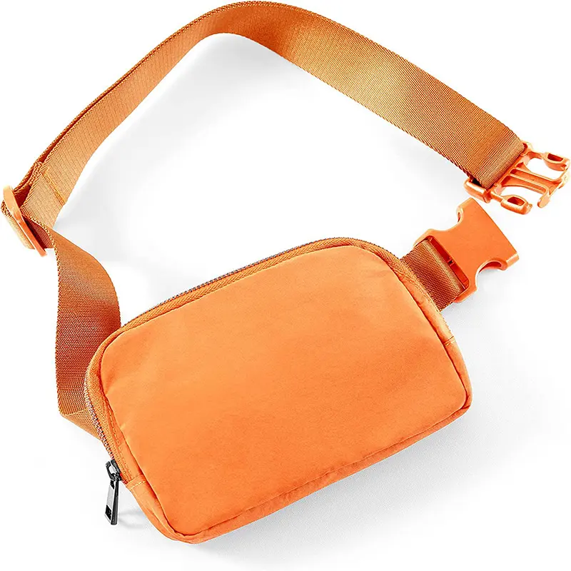 Mini sac de ceinture, sac banane de Sport de conception bon marché, sac de ceinture en Nylon à fermeture éclair de couleur personnalisée avec sangle réglable pour le Yoga