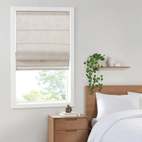 Stores romains motorisés en tissu lin, stores de fenêtre avec protection UV, rideaux électriques intelligents à télécommande pour bureau et maison