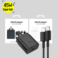 45W pour Samsung Type C Adaptateur secteur Charge rapide PD 3.0 Compatible Original EU UK US Plug Chargeur pour appareils Android