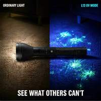 Lampe torche LED UV rechargeable par USB, lampe UV 365nm, corps en alliage d'aluminium, étanche IP44, 500 lumens, utilisation quotidienne, utilisation d'urgence, CE