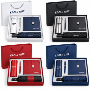New Custom Promotional Logo Company Corporate Notebook Pen Umbrella Vacuum Flask Gift Set - Product Image 3