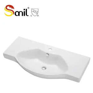 Multi-sizes Factory Ceramic Thin Edge Washroom Cabinet Featheredge Hand Wash Basin