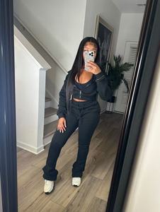 2025年秋トレンドレディース服 スウェットスーツ レディースカジュアルプリントパーカーパンツ 冬服 レディースツーピースセット - Product Image 6