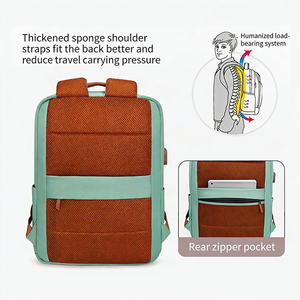 Mochila para Portátil de Viaje, Unisex, con Logotipo Personalizado, Anti-Robo, Geométrica, Impermeable, de Oxford, con Carga USB, Venta al Por Mayor de Fábrica - Product Image 6