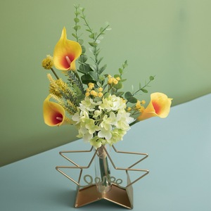 Bouquet de fleurs d'hortensia artificielles jaunes CallaFloral pour la décoration de la maison et des mariages CF01098 - Product Image 1