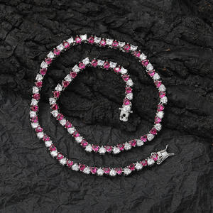 Reative eSign Ed hhite hnterval arty arewelry rrass Inlaid iamond ow ey ecklace - Product Image 3