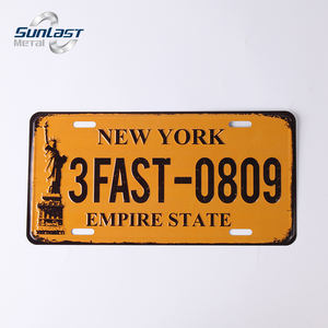 Matrícula del estado de Nueva <span class=keywords><strong>York</strong></span> personalizada al por mayor impresión en relieve 30*15cm placas de hojalata aluminio turista americano de moda - Product Image 3