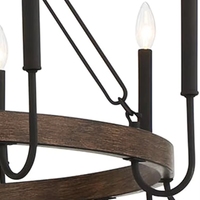 12-flammiger Industrie-Kronleuchter im rustikalen Farmhouse-Stil mit Wagenrad-Design, 46 Zoll, verstellbare Hängeleuchte für Esszimmer
