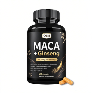 Suplemento de Mezcla Herbal Sinergética, Maca, Ginseng Rojo Coreano, Extracto de Pimienta Negra para la Energía y el Alivio del Estrés, 90 Cápsulas - Product Image 1