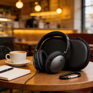 Étui rigide en EVA pour casque <span class=keywords><strong>Bose</strong></span> <span class=keywords><strong>QC35</strong></span> <span class=keywords><strong>II</strong></span> QC25 QC45, sac de rangement de voyage avec fermeture éclair - Product Image 2