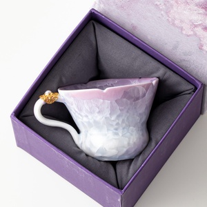 Taza de café de cerámica con esmalte cristalino de efecto horno, taza de pétalos de cerámica, taza de desayuno para el hogar, taza de té de la tarde, caja de regalo - Product Image 4