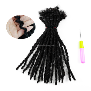 ANNA-Extension cheveux humains Remy 100% naturels, extension de dreadlocks, 14 pouces d'épaisseur, 0.6 <span class=keywords><strong>cm</strong></span>, pour <span class=keywords><strong>coiffure</strong></span> hip-hop - Product Image 3