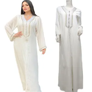 2022 Hoge Kwaliteit 2 Stuks Dubai Abaya Vrouwen Moslim Lange Maxi Jurk Kaftan Islamitische Gown Jilbab Avond