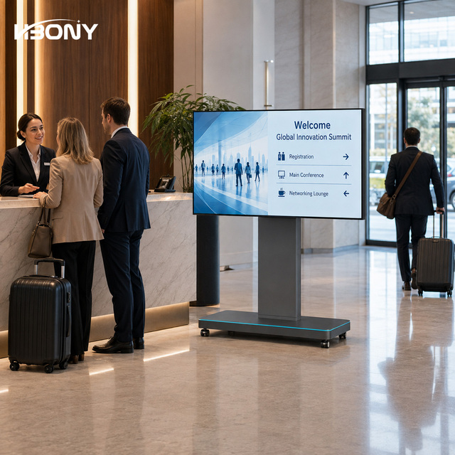 135/163 Inch All in One LED Display Automatic Lifting Foldable Mobile LED Video Wall for Conference Meeting Room and Showroom