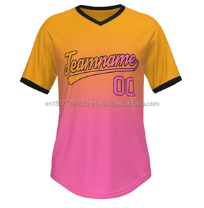 Maillot de baseball personnalisé couture/impression dégradé chemises à boutons personnalisées vêtements de sport pour hommes et femmes jersey de baseball pour jeunes - Product Image 6