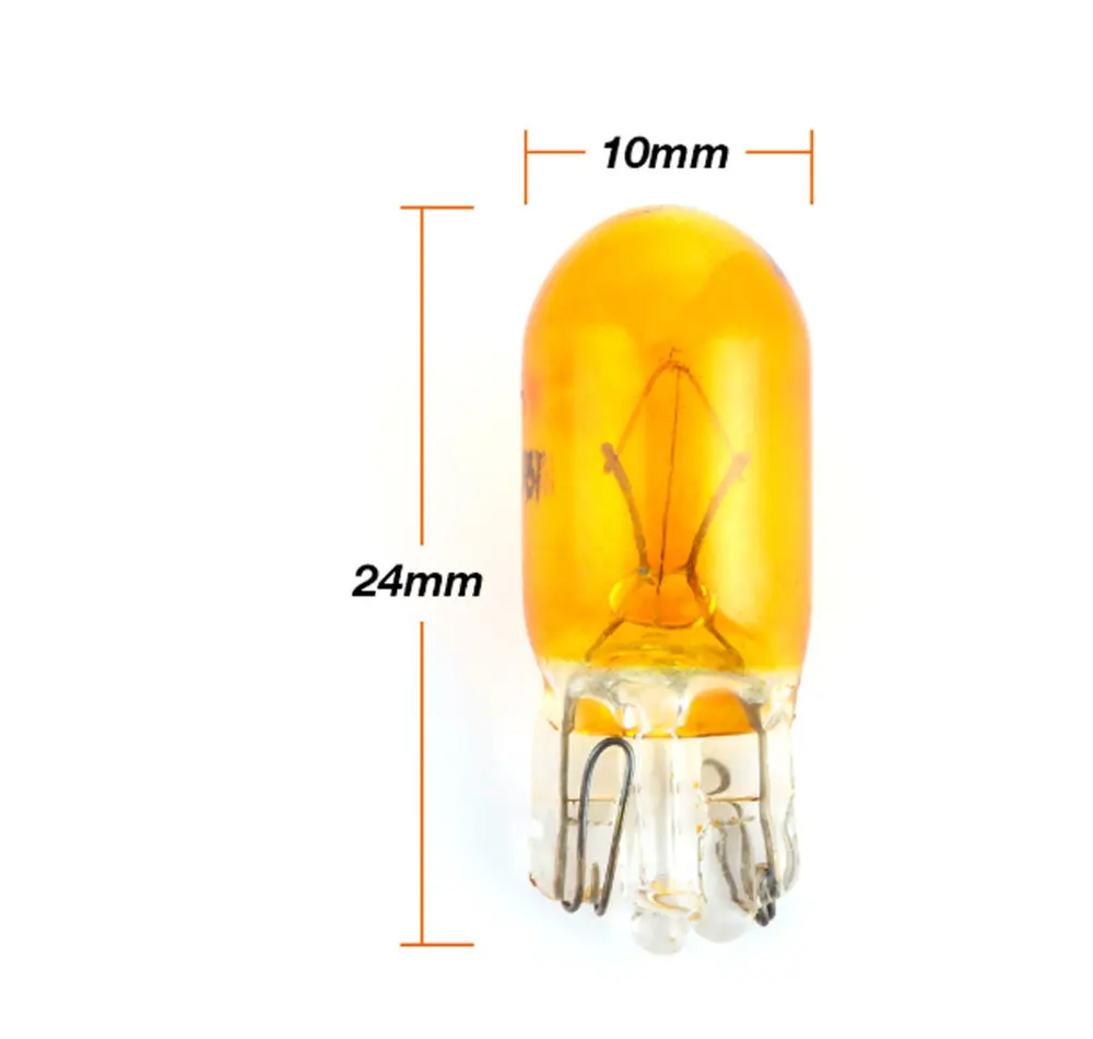 Qidewin bola lampu halogen T10 super terang, 5w 24v kualitas terbaik hangat putih/biru/putih/kuning