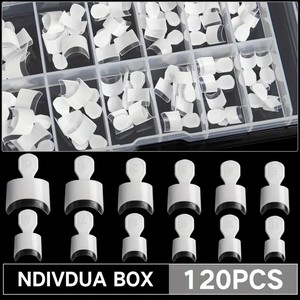 120 Uds puntas de <span class=keywords><strong>uñas</strong></span> de Gel suave francés cuadradas preformadas <span class=keywords><strong>uñas</strong></span> postizas transparentes <span class=keywords><strong>blancas</strong></span> acrílicas cortas - Product Image 2
