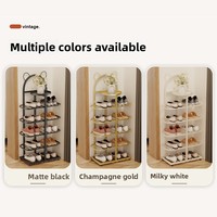 Porte-chaussures en fer multi-niveaux, grande capacité, style moderne et simple, pour l'entrée de la maison, gain de place, meuble de rangement domestique