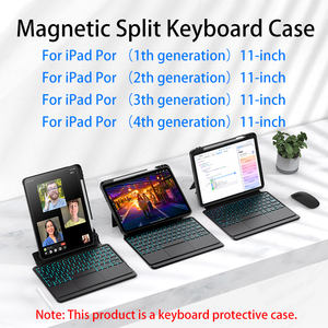 Funda de teclado giratoria de 360 grados con teclas retroiluminadas y panel táctil para <span class=keywords><strong>iPad</strong></span> <span class=keywords><strong>Pro</strong></span> Teclado magnético desmontable - Product Image 2