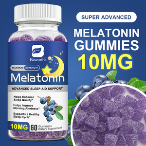 Beworths alat bantu tidur Melatonin Gummies relaksasi otak mendukung Blueberry Melatonin suplemen Gummies - Product Image 2