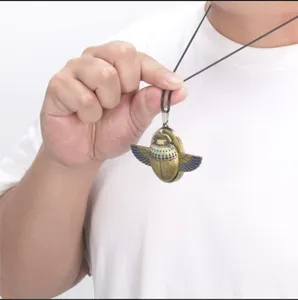 จี้สร้อยคอรูปแมลงปีกแข็งสไตล์อียิปต์เคลือบทองสร้อยคอดีไซน์แบบปีกเครื่องประดับโบราณอันลึกลับของขวัญสำหรับผู้ชายผู้หญิง - Product Image 4