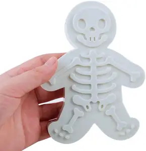HY Halloween Skull Gingerbread Men Cookie cutter stampi per biscotti fondente
