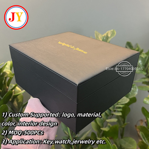 Tùy Chỉnh Đồng Hồ Nước Hoa Bao Bì Hộp Kết Cấu Da Sang Trọng Biểu Tượng Tùy Chỉnh Key Và Bút Gỗ Màu Đen Hộp Với Thẻ - Product Image 4