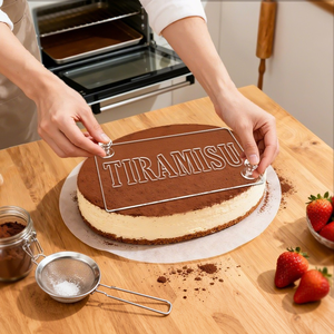 <span class=keywords><strong>Pochoir</strong></span> personnalisé en acrylique transparent pour latte art, gabarit de saupoudrage pour gâteau tiramisu, planche de tamisage pour poudre de cacao pour café, boulangerie, vente en gros - Product Image 1