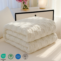 Plaids moelleux pour la décoration intérieure, couvertures d'hiver taille King, plaids de voyage personnalisés en polaire, couvertures douces tricotées en flanelle