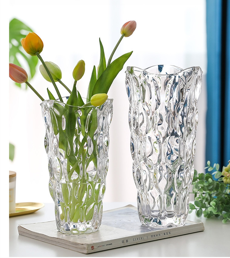 Factory Produced Wholesale Home Decor Luxury Glass Flower Vase
