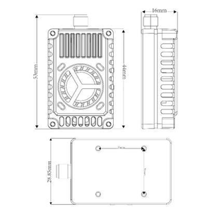 Transmisor de Largo Alcance de Alta Potencia 7.2GHz 3W 60CH, Módulo FPV VTX para Carreras, DC 7V-36V IRC Tramp, Carcasa de Aleación de Aluminio - Product Image 2