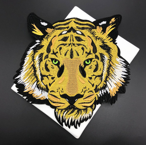 Parche de tela de tigre bordado de talla grande ropa camiseta parche rasgado, parche bordado personalizado con cuentas para tela - Product Image 6