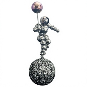 Figuras Decorativas de Astronautas de Acero Inoxidable Plateado y Pulido, de Lujo, Tamaño Personalizado, para Decoración del Hogar - Product Image 2