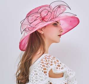 Sombrero de Iglesia Plegable de Organza y Sinamay, Estilo Característico, para Primavera y Otoño, Venta al por Mayor, de Eden Hats - Product Image 2