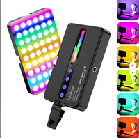 Mini Lampe LED d'appoint RVB Pleine Couleur Ambiante Carrée à Clip pour Téléphone Portable et Appareil Photo, Idéale pour la Prise de Vue en Extérieur, Modèle M160RGB
