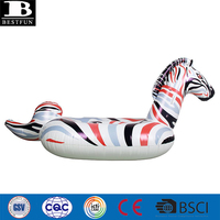 Bouée gonflable zèbre en PVC durable, forme animal, pour adultes, pour piscine et plage, jouet aquatique d'été