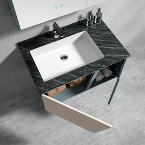 YIDA 80-100CM Bath Cabinets Combo Wall Hung Cabinet Waterproof Basin In Deep Sinks Bathroom Vanity Supplier